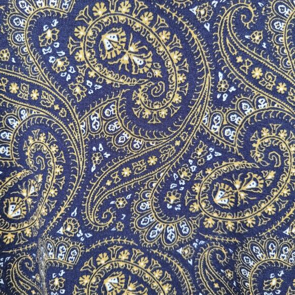 Lauren Ralph Lauren Fitted Paisley Knit Turtleneck Top Size XL Blue Multi Preppy - Picture 3 of 8